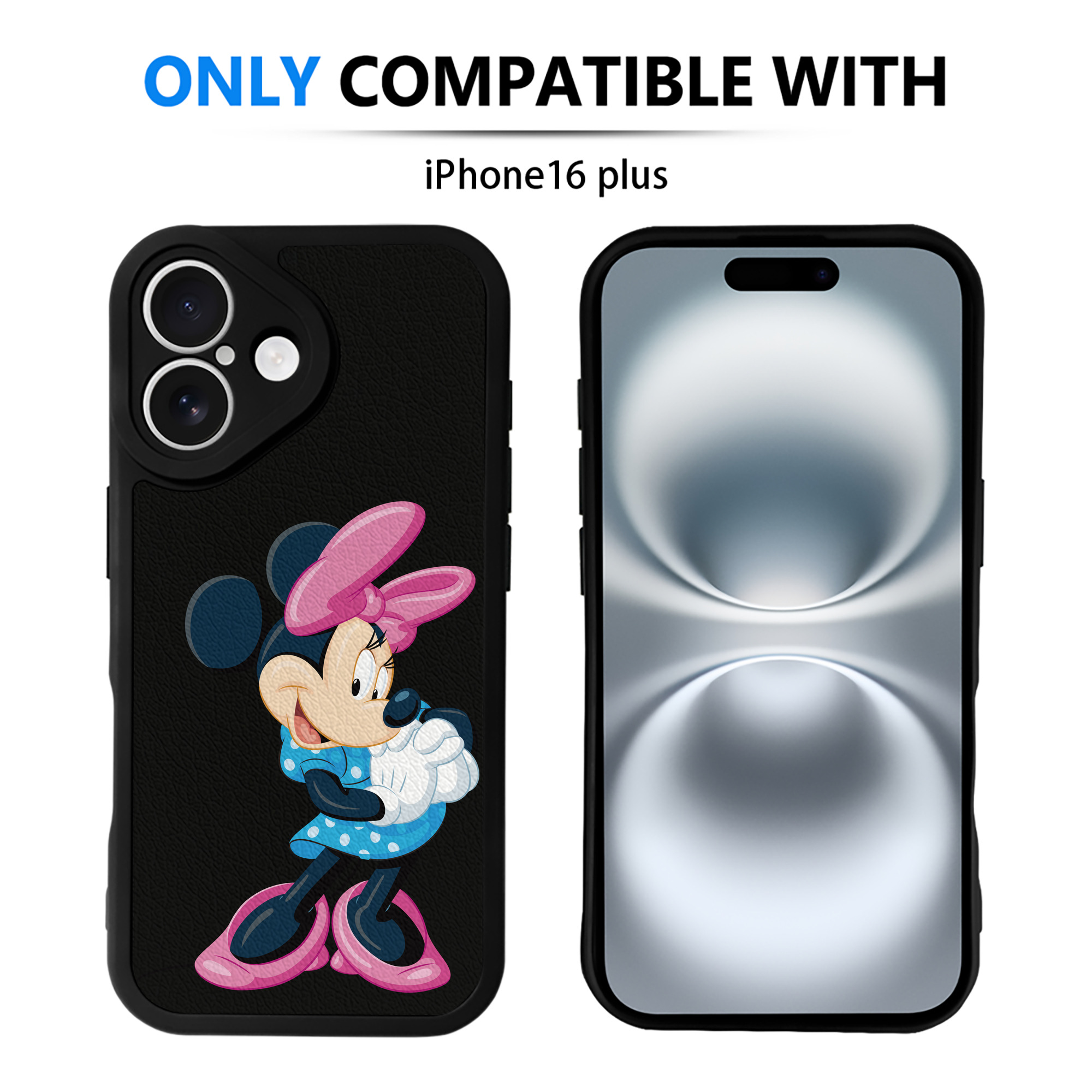 （画像用） ミッキーマウス Mickey Mouse 【iPhone 16シリーズ対応】シリコンスマホケース（レザー調） 材質：シリコン